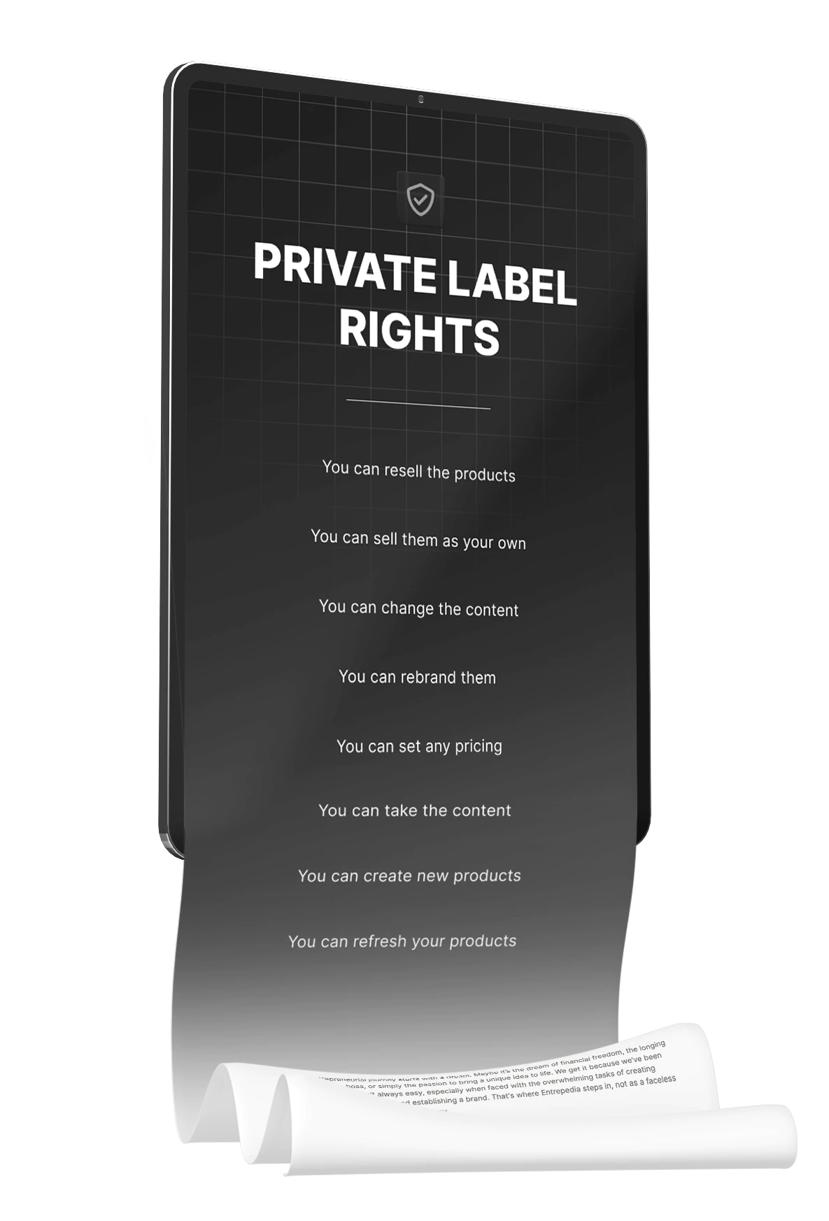 Private label rights certificate